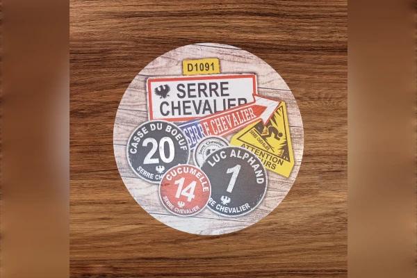 Rond de piste 20cm Multistickers bois Hiver